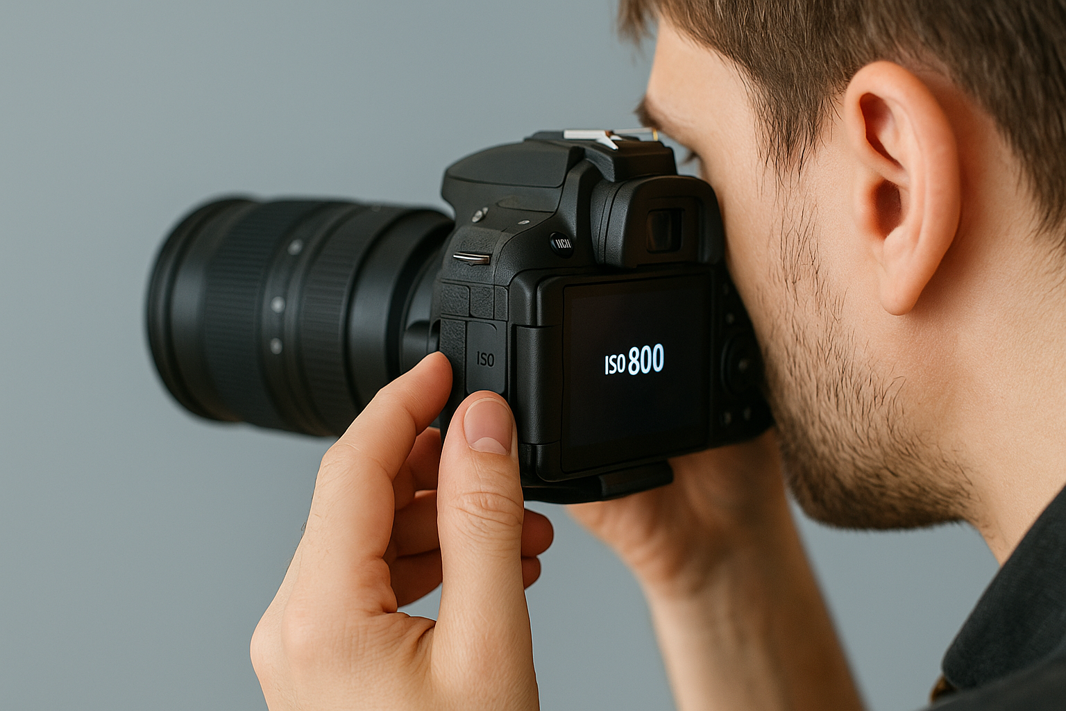 Photographer using ISO