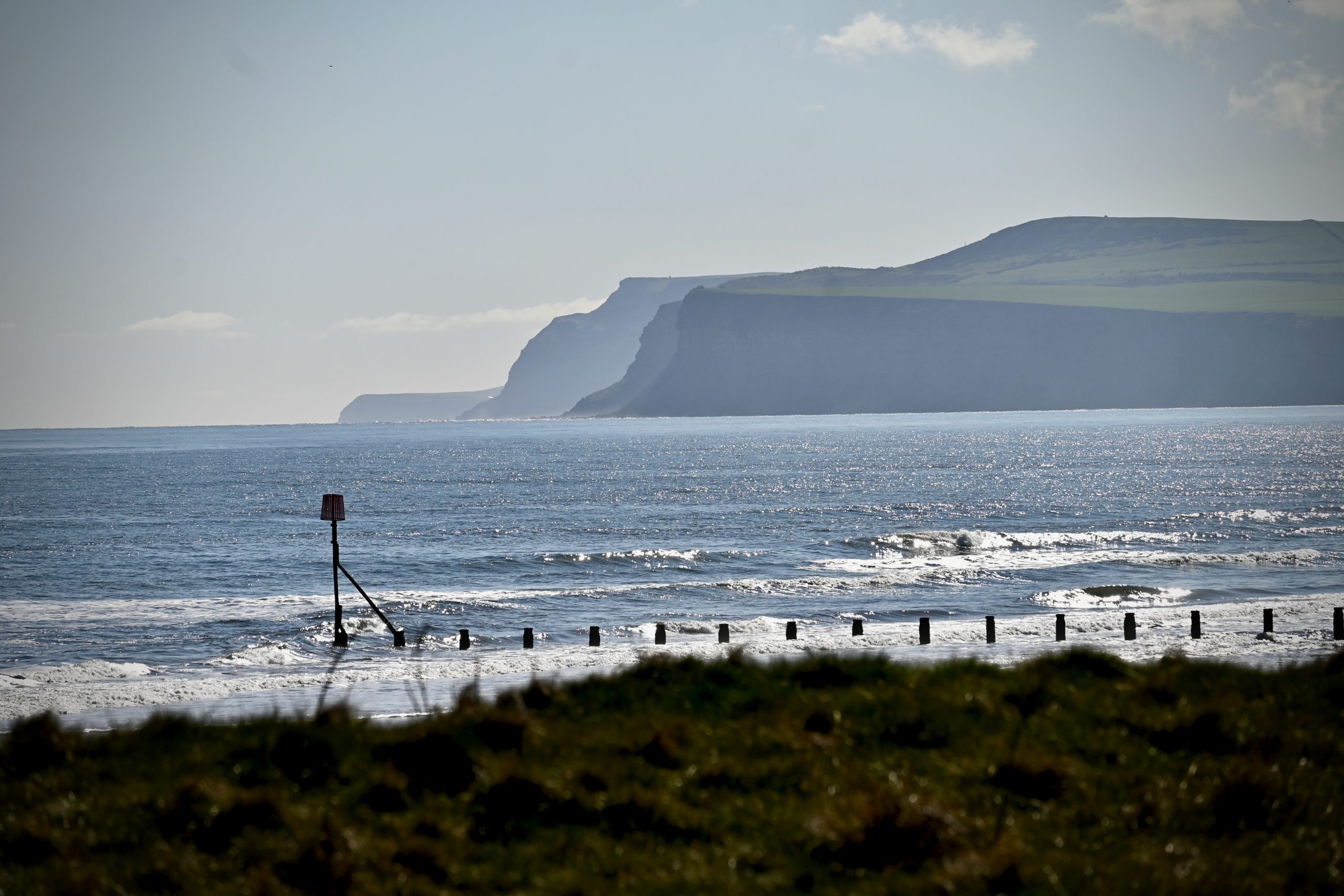 Views of Saltburn by the Sea at Redcar Beach