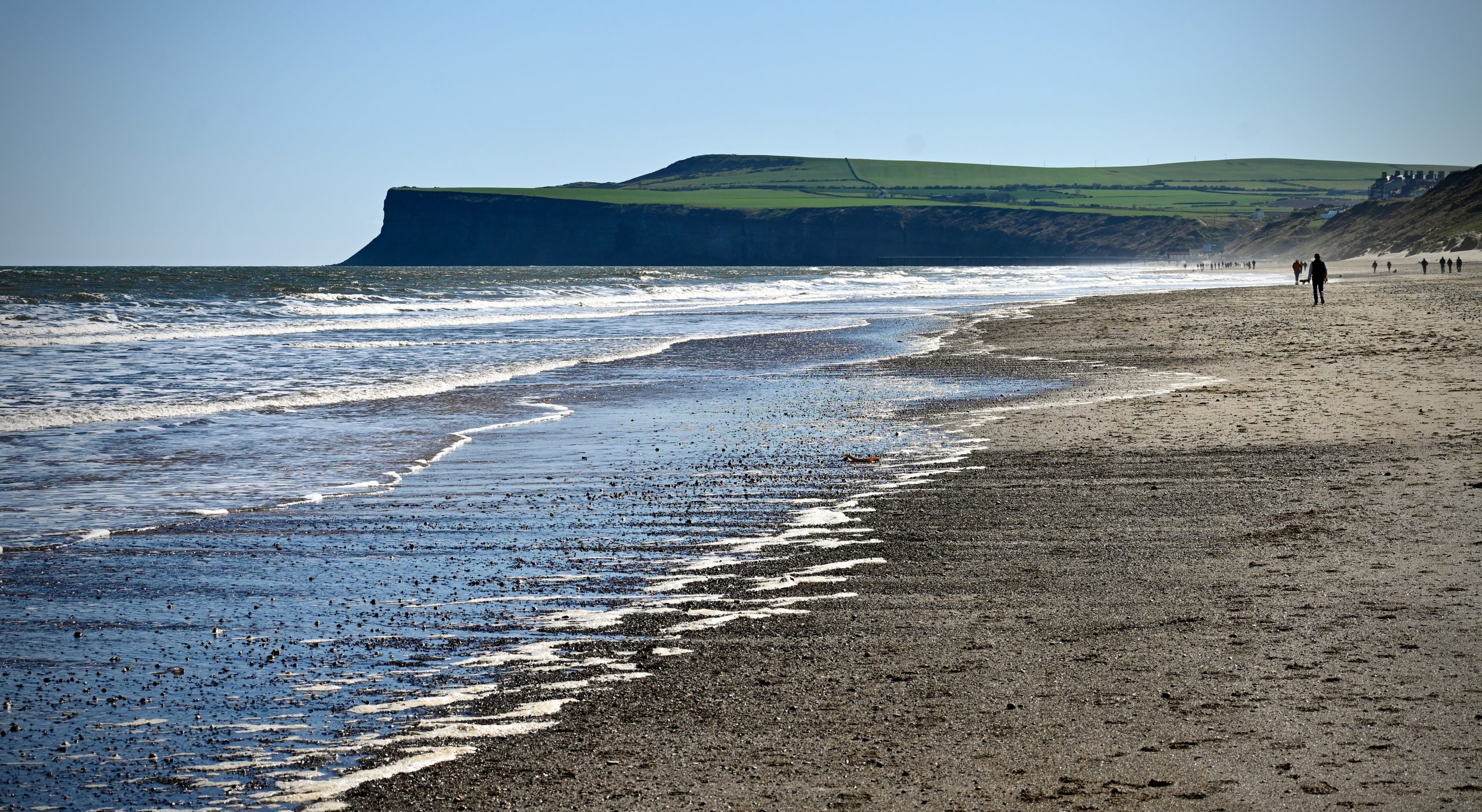 Looking southwards along Redcar Beach. 