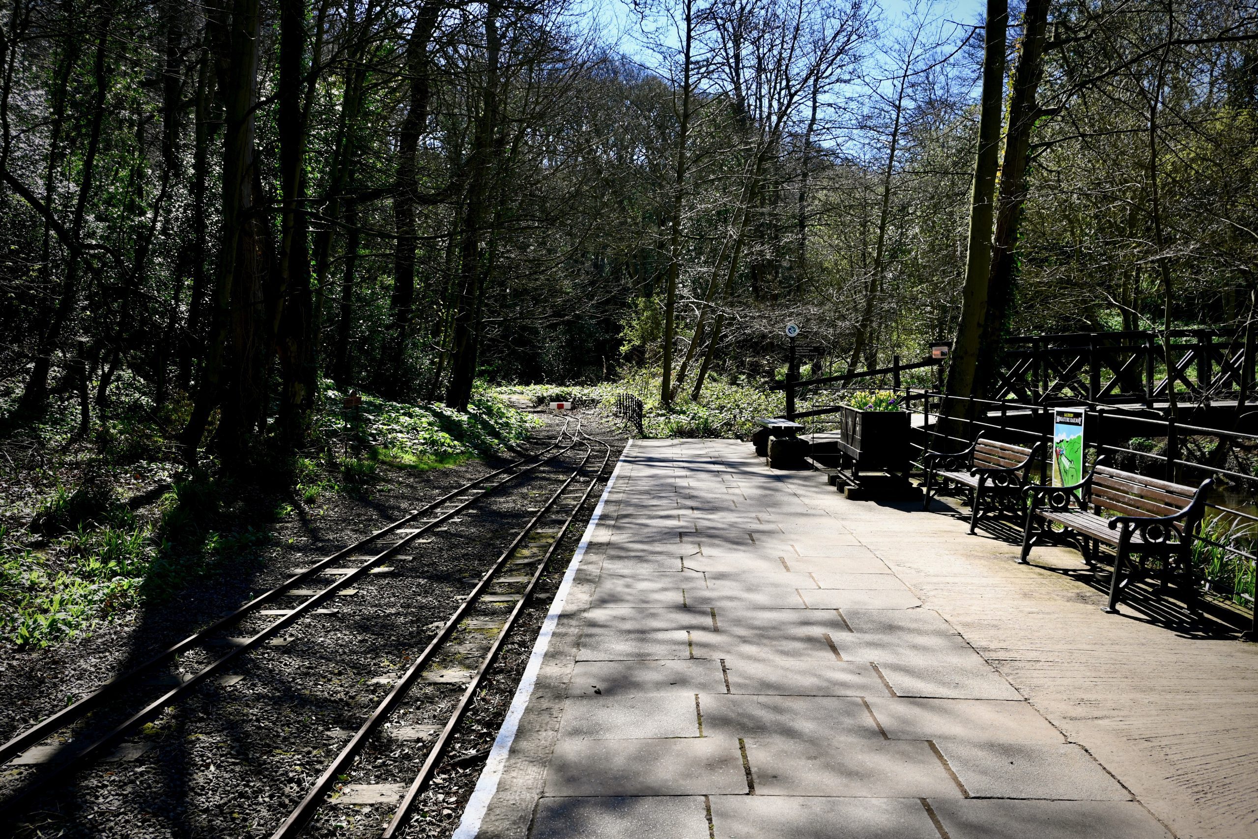 The narrow gauge railway station in Saltburn Valley Country Park. 