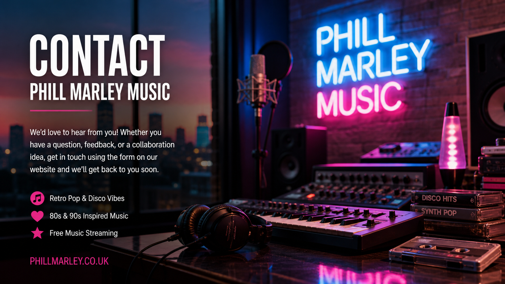 Contact Phill Marley Music | Get in Touch About Retro 80s & 90s Inspired Music
